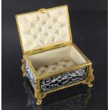 A JEWELLERY BOX Tahan, Paris circa 1870 Gilt bronze with enamelled and painted sides and