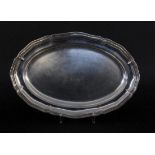 A PLATTER Gebr. Deyhle, Schwabisch Gmund 830/000 silver. Oval shape with profiled baroque