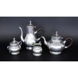 A TEA AND COFFEE SERVICEEtains du Manoir, Paris Silver-plated metal. 4 pieces, consisting of tea and