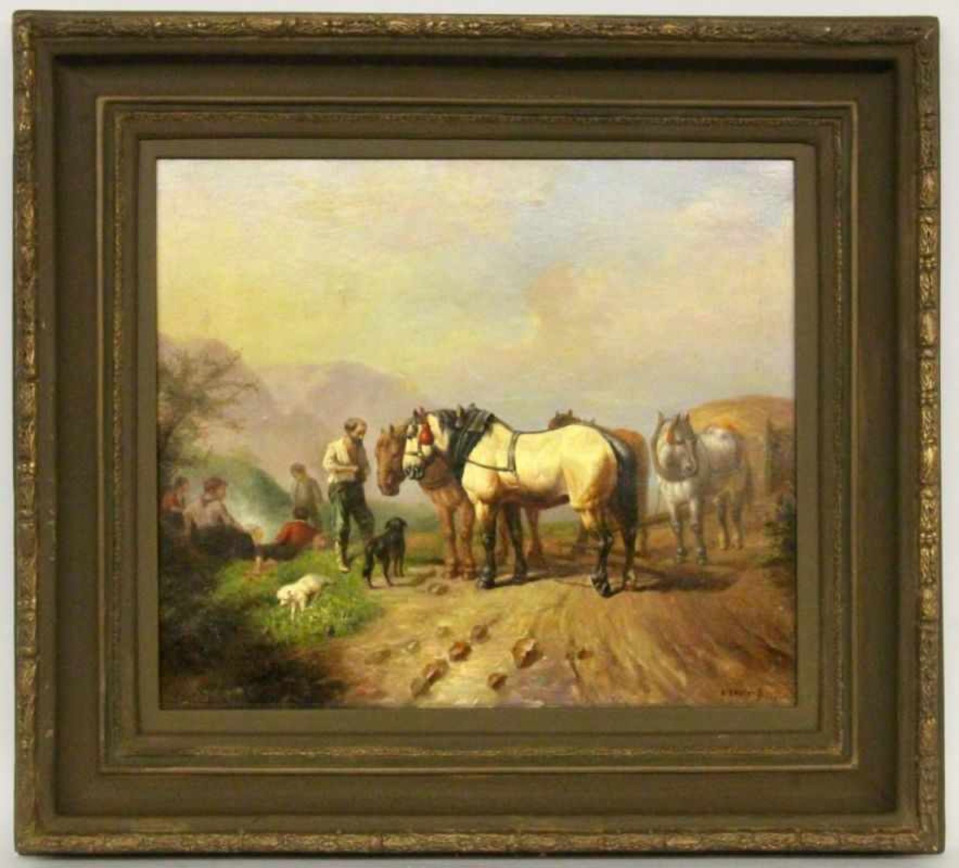 BOUTER, CORNELIS WOUTERGouda 1888 - 1966 Den Haag After the hay harvest. Resting peasantfamily
