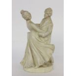 A DANCING BIEDERMEIER COUPLE circa 1900 Group of figures made of glazed plaster.