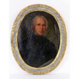 FRENCH PAINTER circa 1774 Oval Portrait of a Gentleman with Powdered Wig. Oil on canvas,