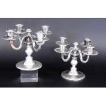 A PAIR OF CANDLESTICKS Erquis, Paris A pair of 4-light candlesticks made of silver-plated metal.