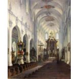 UNKNOWN ARTIST South German, 20th century Interior of a Southern German Baroque Church.