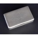 A SNUFF BOX German circa 1877 13 lot silver (812.5/000) with guilloche decoration and