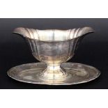 A GRAVY BOAT Gebr. Deyhle, Schwabisch Gmund 830/000 silver. Baroque shape with profiled