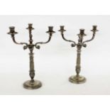 ''A PAIR OF GIRANDOLES Chrysalia Orfevres, Paris 20th century Pair of 3-light candlestick