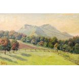 FABER, CARL Schwabisch Gmund 1885 - 1962 Munchen Swabian Landscape on the Albtrauf. Oil on