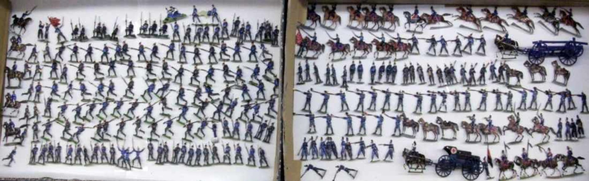 A LOT OF 257 TIN SOLDIERS different armies. Keywords: toys, playthings, pewter figures,