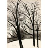 FELGER, PAUL ERICH 1910 - Waiblingen - 1979 Bare Trees in Winter. Grisaille watercolour,