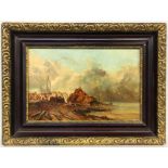 ISABEY, LOUIS GABRIEL EUGENEParis 1803 - 1886 Lagny Norman coastal landscape with churchvillage. Oil