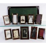 A LOT OF 10 PICTURE FRAMES Mahogany. 12-15 cm high, one frame 43 x 22 cm. Keywords: