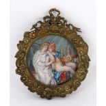 DOUARD, REMI French miniature painter, 19th century Orpheus and Eurydice. Gouache on