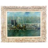 BOYER, EMILE 1877 - Paris - 1948 Horse Race. Oil on cardboard, signed. 54 x 72 cm, framed.