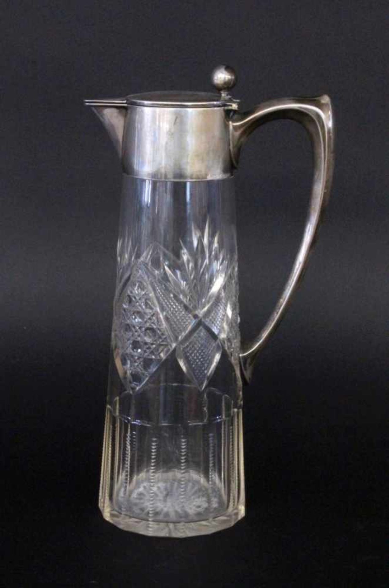 A JUG Wilhelm Binder, Schwabisch Gmund circa 1900 Clear crystal glass with cut decoration