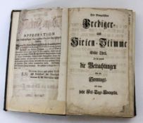 BOOK - BETRACHTUNGEN UBER DIE EVANGELIA by Gottfried Kleiner, 18th century. Half leather.