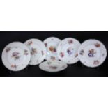 A SET OF 6 DINING PLATES ''NEUZIERAT'' KPM Berlin, 20th century Fine painting with