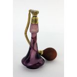 ''A GALLE PERFUME SPRAYER Emile Galle, Nancy circa 1910 Violet flashed glass with etched