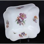 A CARRE BOWL ''NEUZIERAT'' KPM Berlin, 20th century Fine painting with colourful flowers.