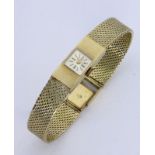 A ''PARA'' LADIES WRISTWATCH 585/000 yellow gold with Milanese mesh watch strap. 17 cm