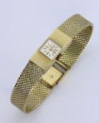 A ''PARA'' LADIES WRISTWATCH 585/000 yellow gold with Milanese mesh watch strap. 17 cm