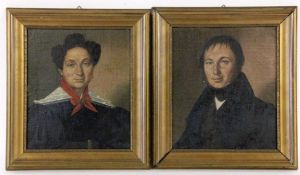 PORTRAIT PAINTER South German, 19th century Counterparts, portraits of Wilhelmine Ulrich