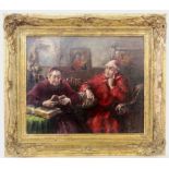 DIETRICH, FRITZ circa 1930 Monk and Cardinal in Enclosed Orders. Oil on cardboard, signed.