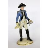 A SWISS OFFICER Nymphenburg circa 1929/30 Polychrome painted figure of an officer from the