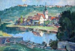 GLUCKER, EMIL 1896 - Bad Cannstatt - 1971 Bachlingen by Langenburg. Oil on canvas, signed