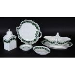 MIXED LOT OF MEISSEN DISHES Meissen, 20th century Green vine leaves decoration, swan