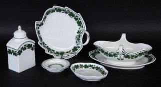 MIXED LOT OF MEISSEN DISHES Meissen, 20th century Green vine leaves decoration, swan