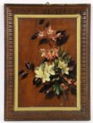 GRAEFF, JULIE born in 1865 Still Life of Flowers. Oil on panel, signed and dated: 1889. 35