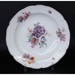 A ROUND BOWL ''NEUZIERAT'' KPM Berlin, 20th century Fine painting with colourful flowers.