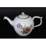 A TEAPOT ''OLD OSIER'' KPM Berlin circa 1900 Fine painting with colourful flowers. Sceptre