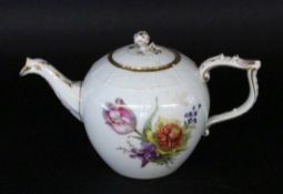 A TEAPOT ''OLD OSIER'' KPM Berlin circa 1900 Fine painting with colourful flowers. Sceptre