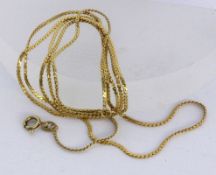A NECKLACE 750/000 yellow gold. 70.5 cm long, approx. 6.7 grams. Keywords: jewellery,