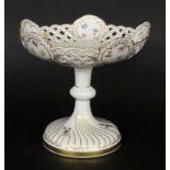 A FRUIT BOWL Meissen circa 1900 Foot bowl with sawn-out basket. Colourfully painted