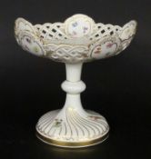 A FRUIT BOWL Meissen circa 1900 Foot bowl with sawn-out basket. Colourfully painted