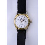 A BULOVA LADIES WRISTWATCH Gold-plated case. Automatic movement with 25 jewels, date,