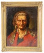 PORTRAIT PAINTER 18th/19th century Character Portrait of an Old Woman. Oil on canvas, 49 x