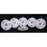 A SET OF 6 DESSERT PLATES ''NEUZIERAT'' KPM Berlin, 20th century Fine painting with