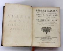 BIBLIA SACRA Sumptibus Fraterum Bryset, Lugduni (Leiden), 1743 Bible in Latin. Leather