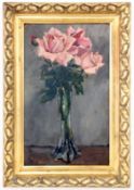 STEGEMANN, HEINRICH 1888 - Hamburg - 1945 Roses in the Vase. Oil on cardboard, signed. 38.5 x 24 cm,