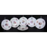 A SET OF 6 DESSERT PLATES ''NEUZIERAT'' KPM Berlin, 20th century Fine painting with