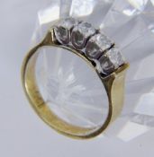 A LADIES RING 585/000 yellow gold with 4 zirconia. Ring size 55, gross weight approx. 5.6