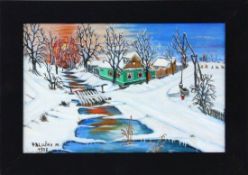 PALUSKA, MARTIN 1913 - Kovavica / Serbia - 1984 Winter Landscape. Oil on canvas, signed