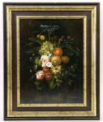 MULLER, EMMA 20th century Magnificent Floral Still Life in Old Master Style. Oil on panel,