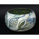 A VASE Karlsruhe Maiolica Glazed ceramic with surrounding painting. Painted signature and