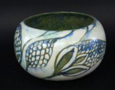 A VASE Karlsruhe Maiolica Glazed ceramic with surrounding painting. Painted signature and
