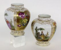 A PAIR OF VASES Helena Wolfsohn, Dresden circa 1900 Baluster shape with rich gold